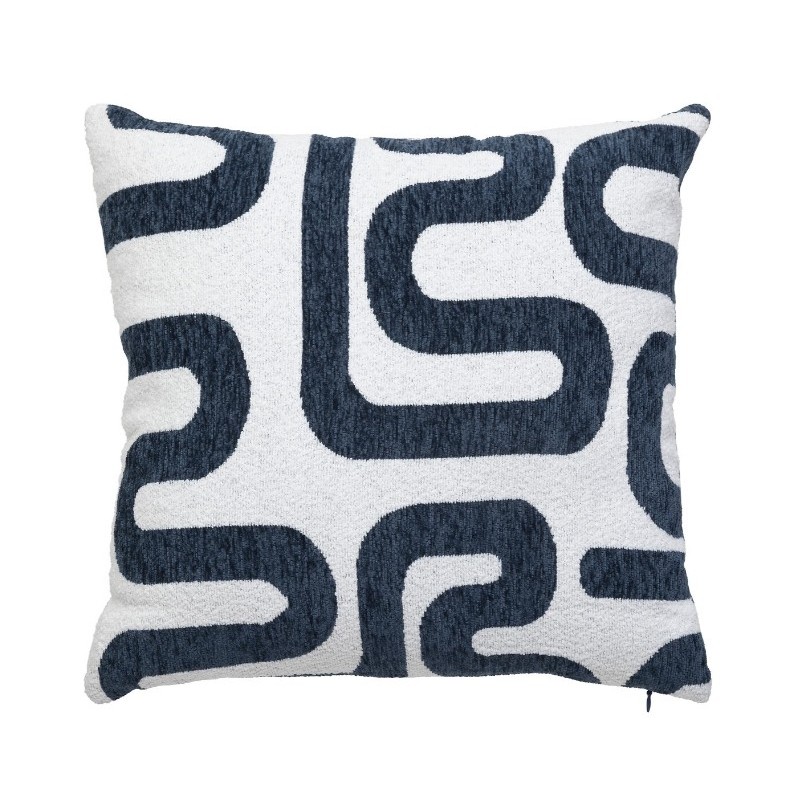 Coussin jacquard "Safina" Bleu égéen, 40x40 cm