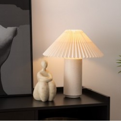 Lampe à poser Porcelaine, Beige, H.38 cm