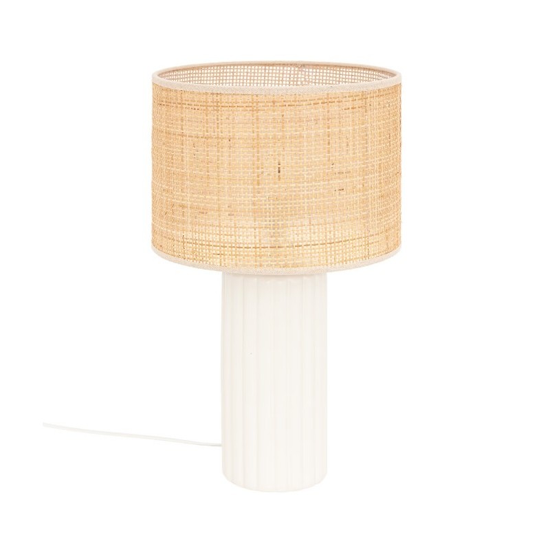 Lampe céramique, Blanc, H.47 cm,Lampes de table