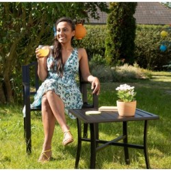 Relaxdays Table de Jardin carrée, Balcon et terrasse