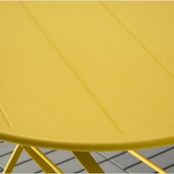 Table, extérieur, tables de jardin,jaune, 65 cm