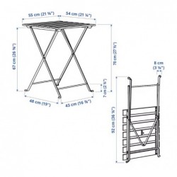 Tables de jardin,Table,extérieur,blanc,vert, 55x54 cm