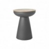 Table d'appoint ronde design avec rangement en métal gris H52 cm