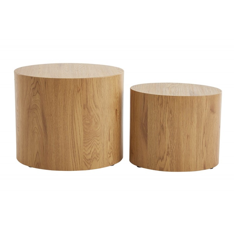 Tables basses gigognes ovales scandinaves bois(lot de 2)