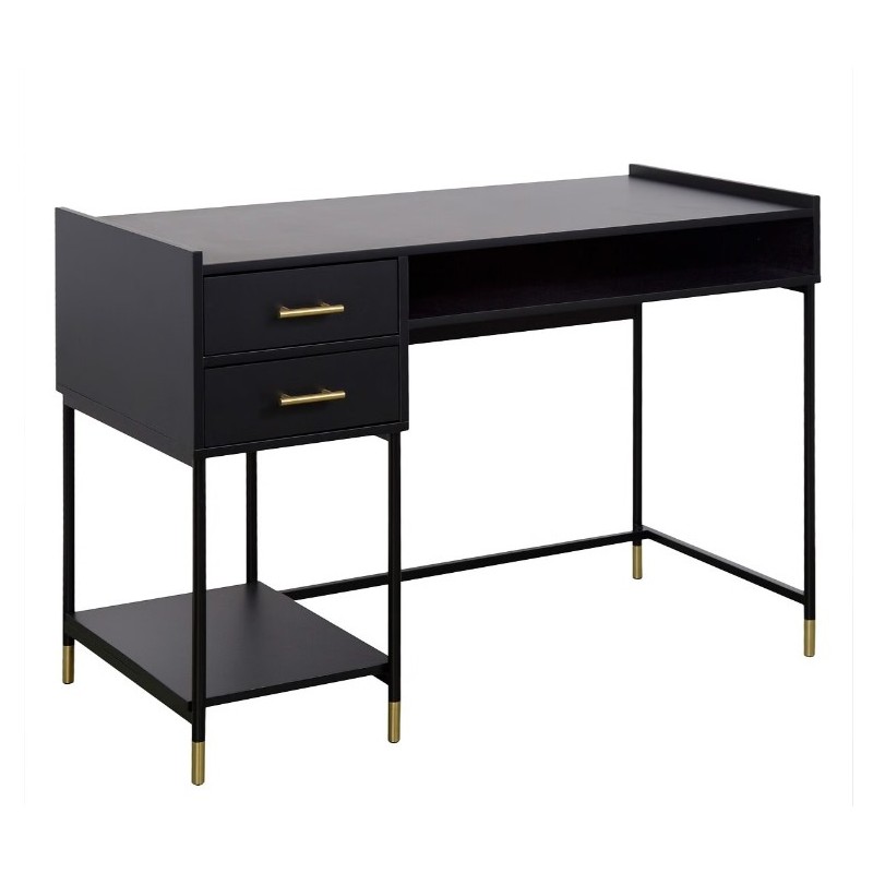 Ensemble bureau + chaise -1 bureau 2 tiroirs et 1 chaise ambre