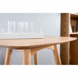 Table haute carrée frêne scandinave L60 cm