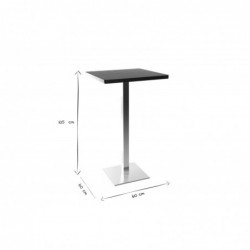 Table de bar design carrée noire L60 cm JORY