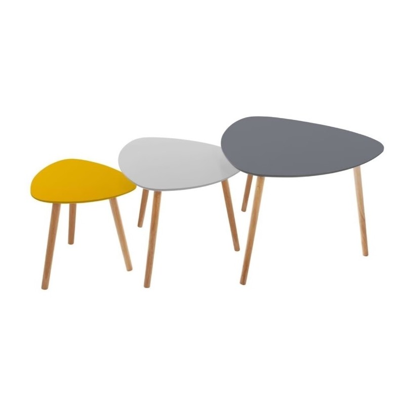 Tables gigognes "Mileo"
Jaune, Gris, Blanc, L.34/46/60 cm