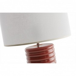 Lampe à poser en céramique émaillée terracotta et abat-jour écru H53 cm