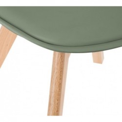 Chaise "Baya", pieds hêtre Vert kaki