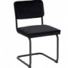 Chaise "Sersi", pieds acier Velours noir