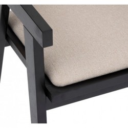 Fauteuil de table "Kolia" Hévéa noir, Cannage