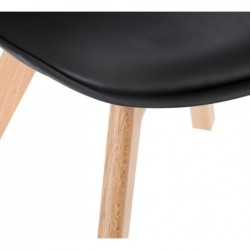 Chaise "Baya", pieds hêtre Noir