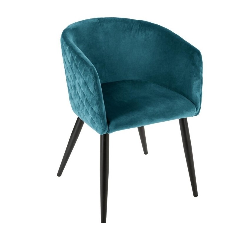 Fauteuil "Marlo" Velours, Bleu canard