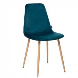 Chaise "Roka"Velours, Bleu...