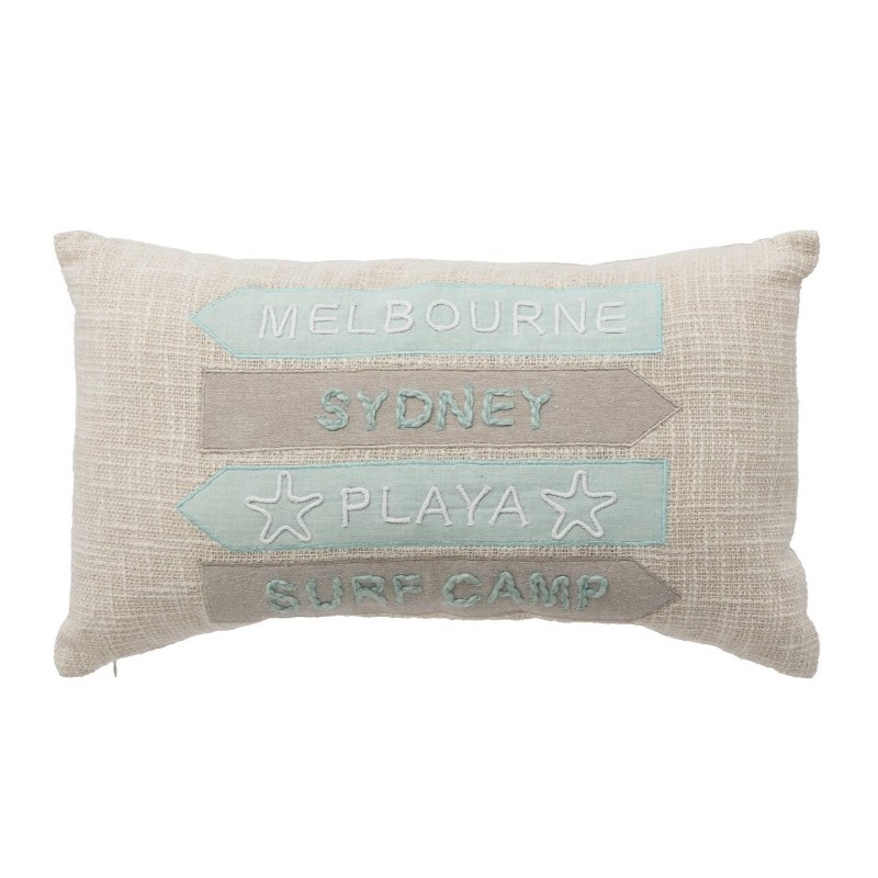 Coussin "Australie" Beige, Bleu, 30x50 cm