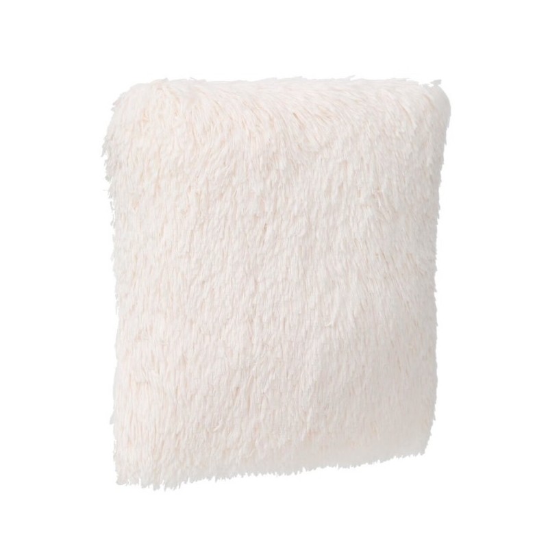 Coussin fausse fourrure Blanc ivoire, 45x45 cm