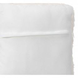 Coussin fausse fourrure Blanc ivoire, 45x45 cm