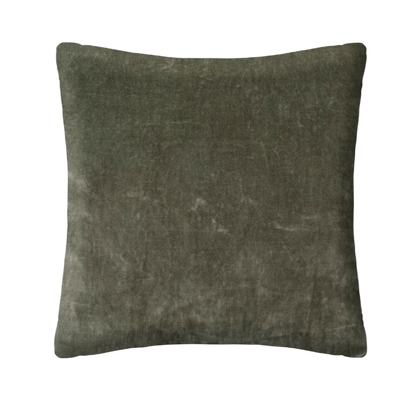 Coussin "Otto", velours Vert kaki, 55x55 cm