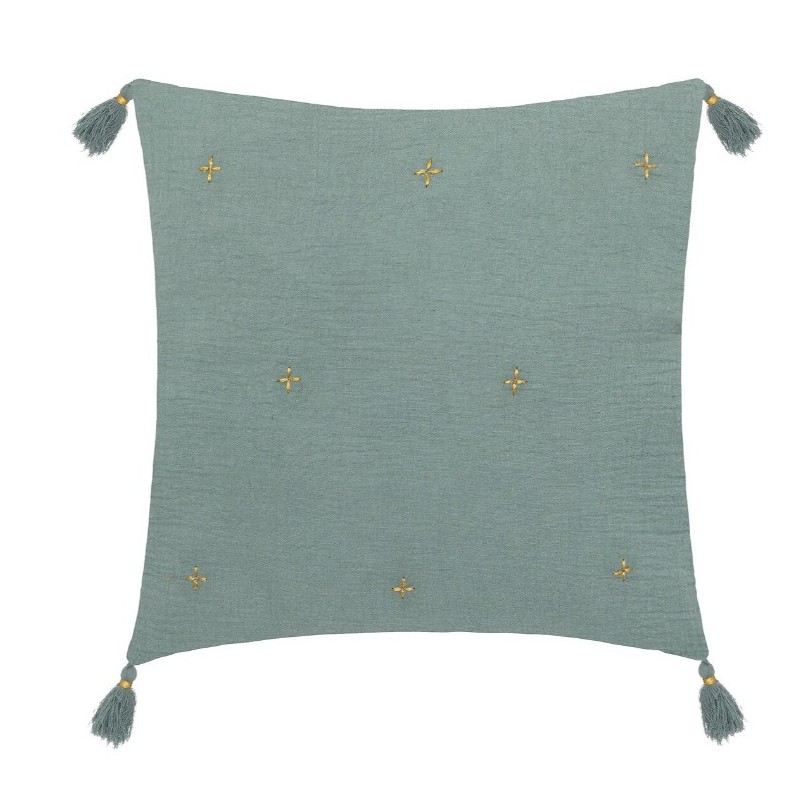 Coussin "Jamana" Vert céladon, 40x40 cm