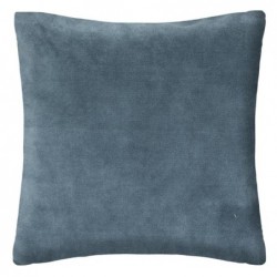 Coussin fourrure bouclé Bleu orage, 45x45 cm