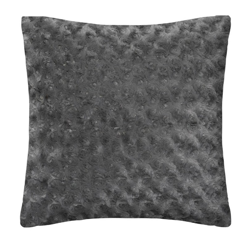 Coussin fourrure bouclé Gris ardoise, 45x45 cm