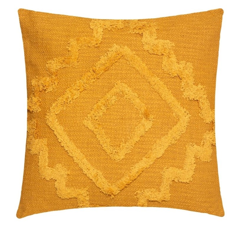 Coussin "Inca" Jaune moutarde, 40x40 cm