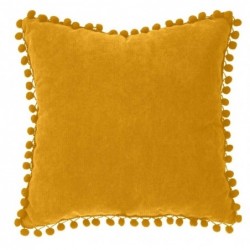 Coussin pompons Jaune...