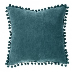 Coussin pompons Bleu...