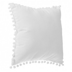 Coussin pompons Blanc...