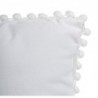 Coussin pompons Blanc ivoire, 40x40 cm