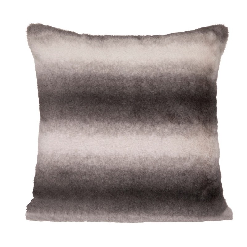 Coussin "Grizzli" fausse fourrure Gris, 45x45 cm