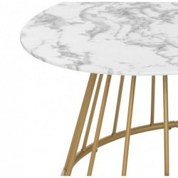 Table basse Rayo Effet marbre blanc, D.70 cm