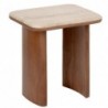 Lot de 2 tables basses "Jivan" Travertin, Bois, L.60/38 cm