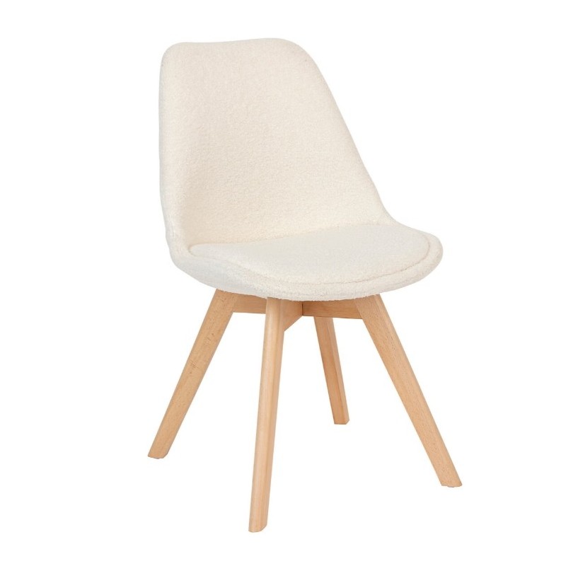 Chaise "Baya", pieds hêtre
Bouclette, Blanc