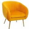 Fauteuil Velours plissé, Jaune moutarde