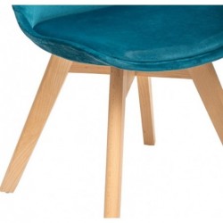 Chaise "Baya", pieds hêtre
Patchwork bleu canard