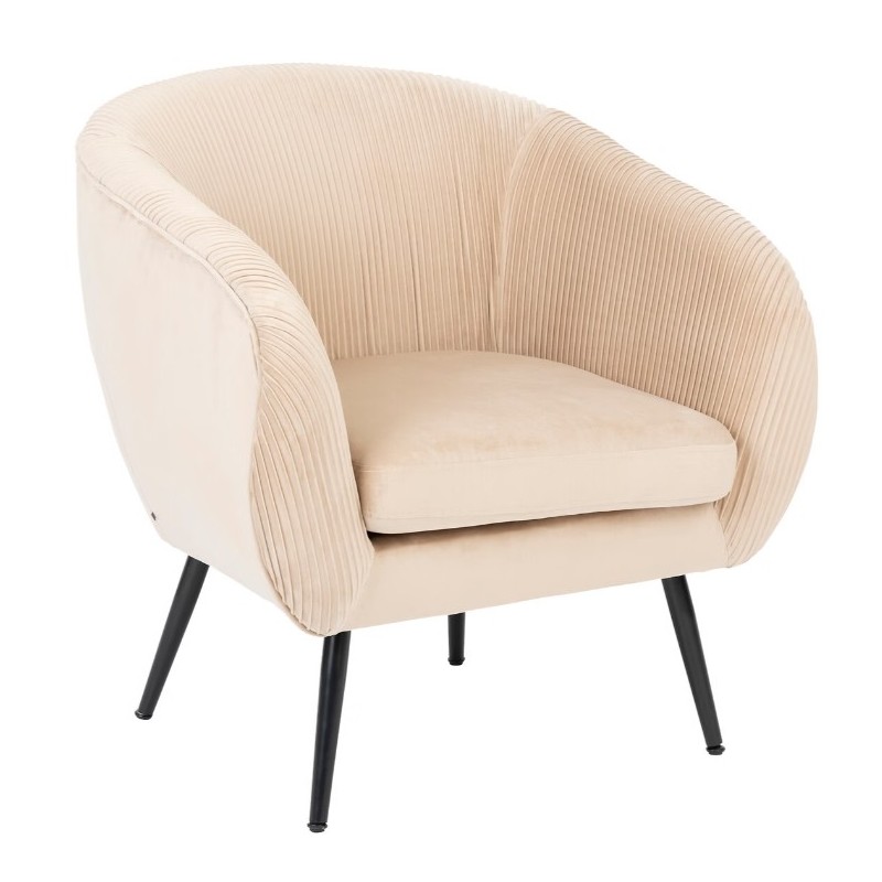 Fauteuil "Solaro" Velours, Beige