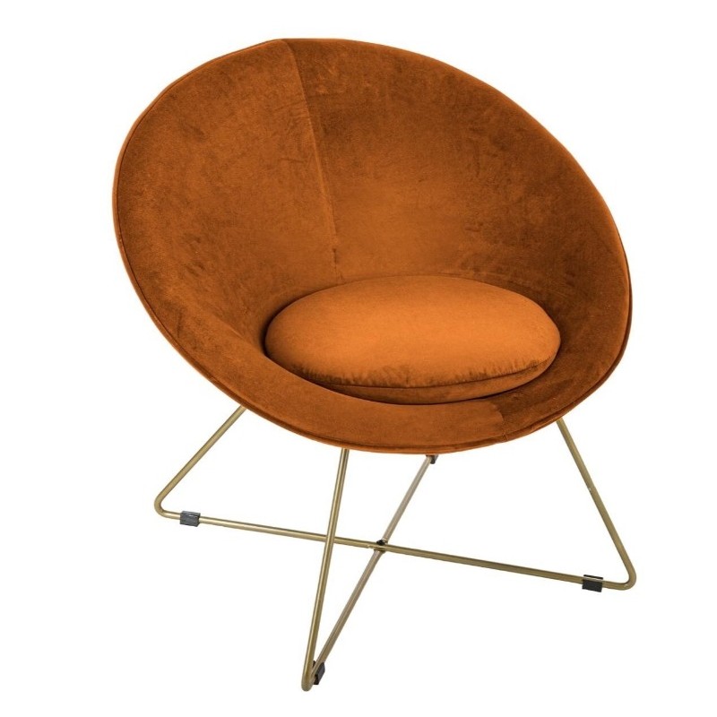 Fauteuil "Evan" Velours, Ambre