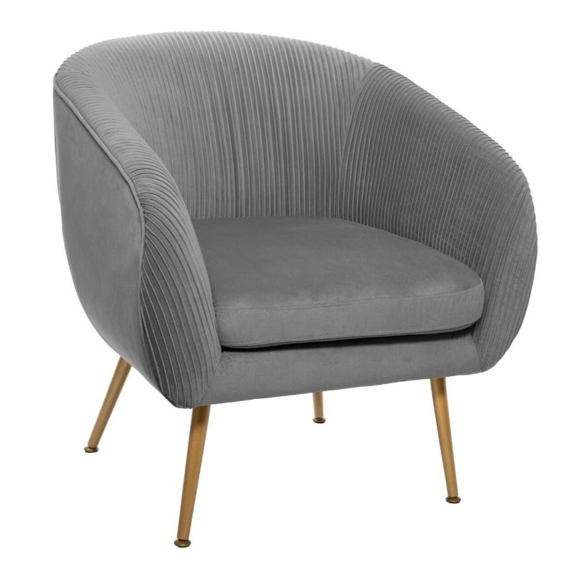 Fauteuil Gris "Solaro"
Velours plissé, Gris