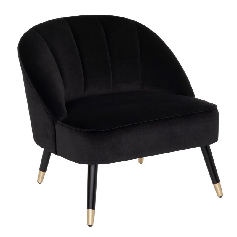 Fauteuil en Velours, Noir