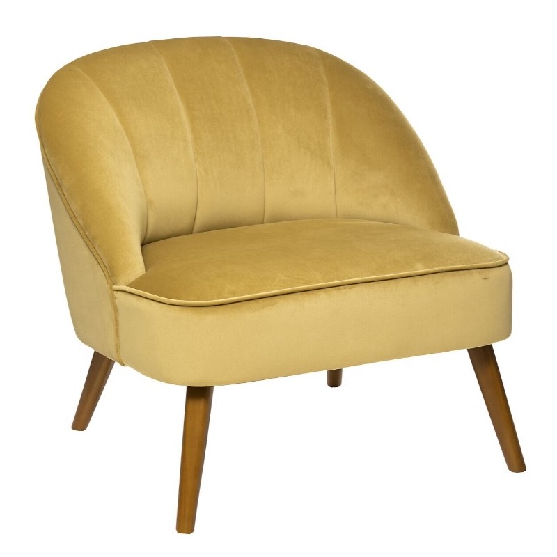 Fauteuil "Naova"
Velours, Jaune moutarde