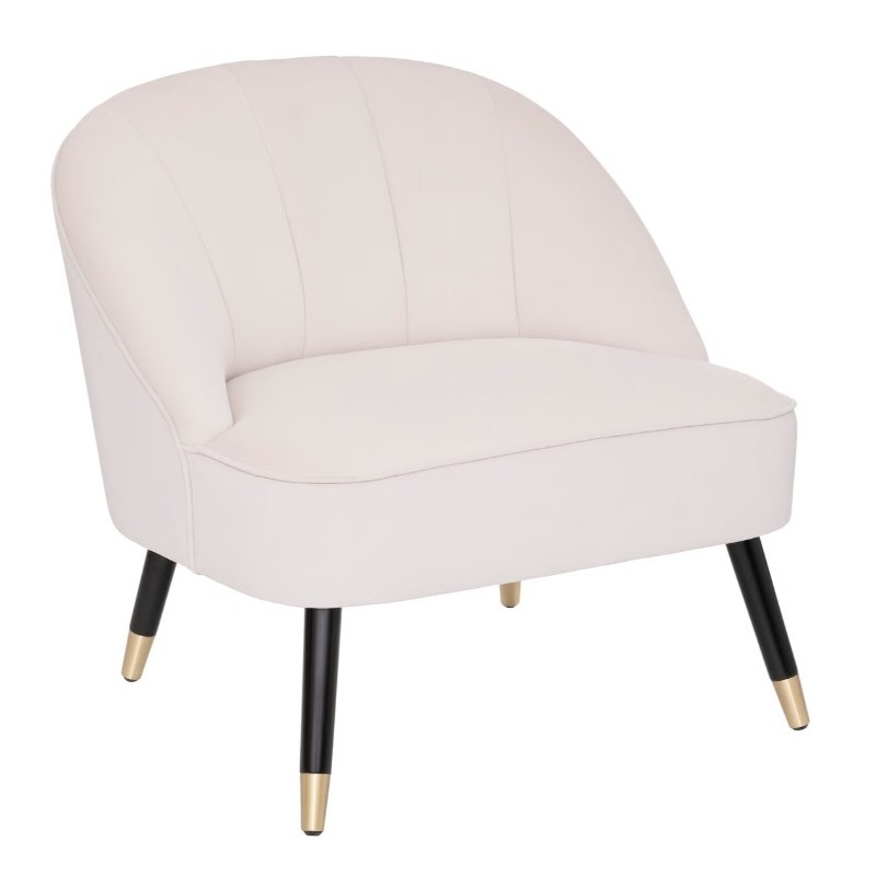 Fauteuil "Naova"
Velours, Blanc ivoire