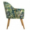 Fauteuil "Sango" Velours vert, motifs jungle