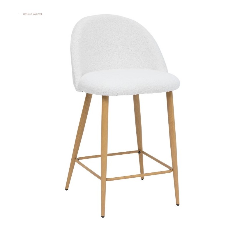 Chaise de bar "Slano" Velours blanc