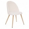 Chaise "Slano", pieds imitation hêtre Bouclette, Blanc