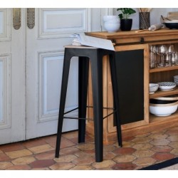 Tabouret de bar "Loga" noir
Métal et bois, Noir