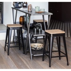 Lot de 2 tabourets de bar "Joris"
Métal et bois, Noir