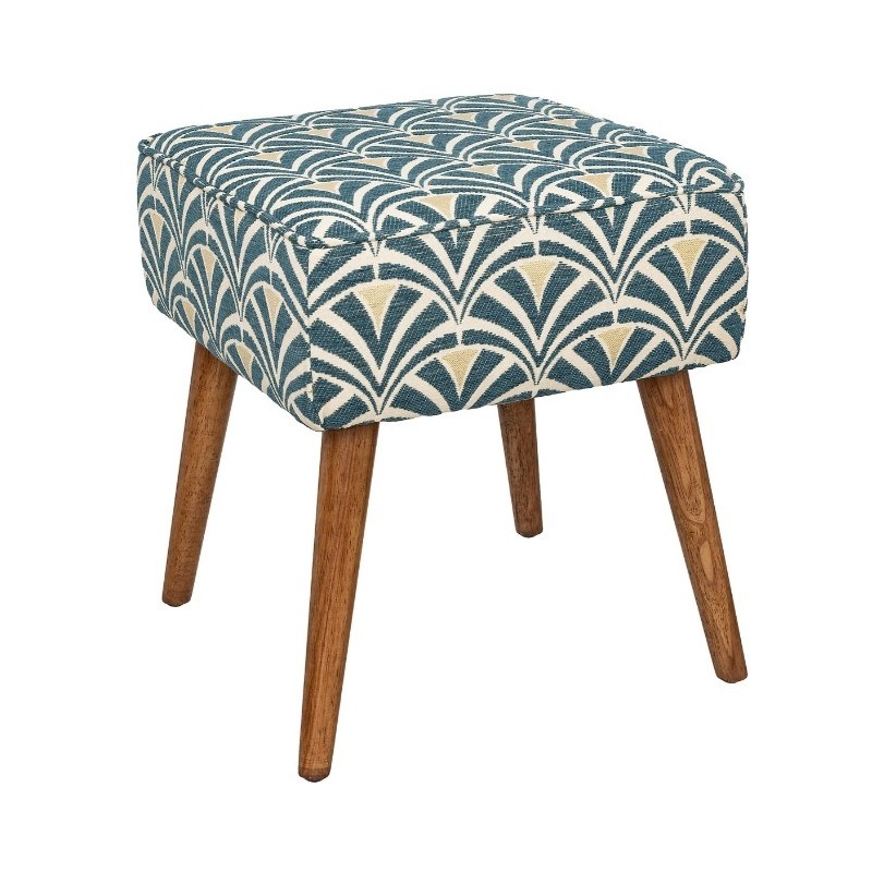 Tabouret d'appoint "Chiara" Bleu et blanc