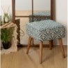 Tabouret d'appoint "Chiara" Bleu et blanc